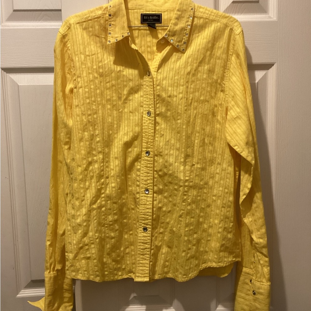 Bit & Bridle Yellow Studded Shirt